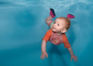 underwater photo shoot with a baby